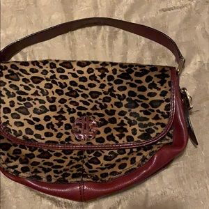 Red and leapard Antonio melano leather purse